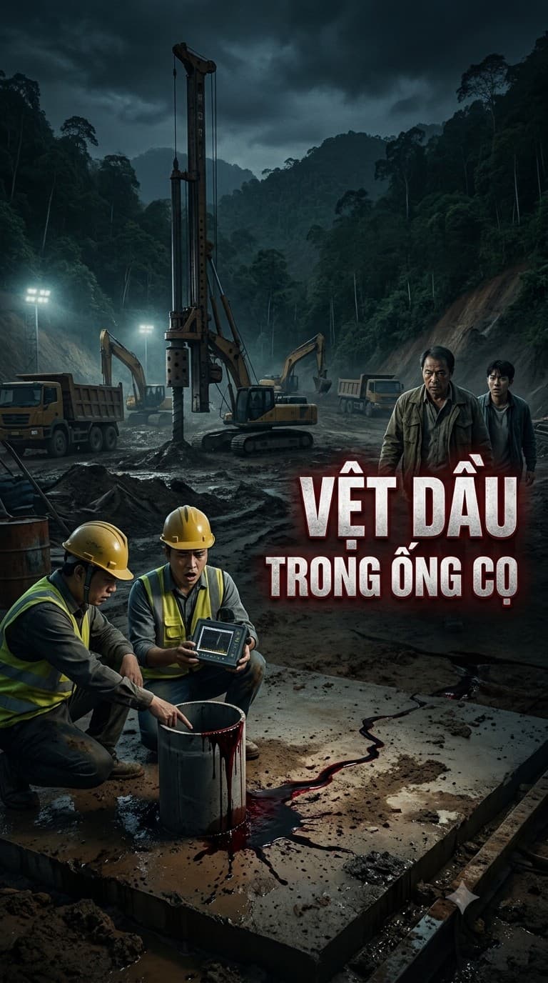 Vệt dầu trong ống cọc